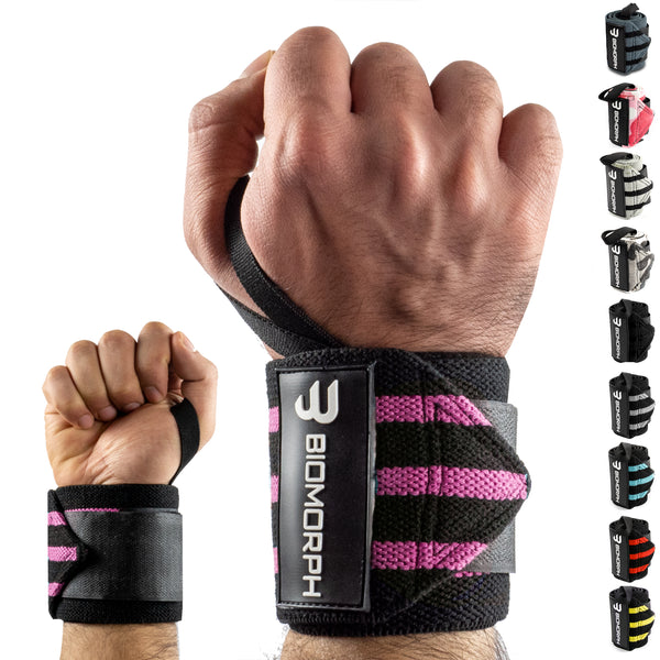 Wrist Wrap & Lifting Straps Bundle (Black-Pink)