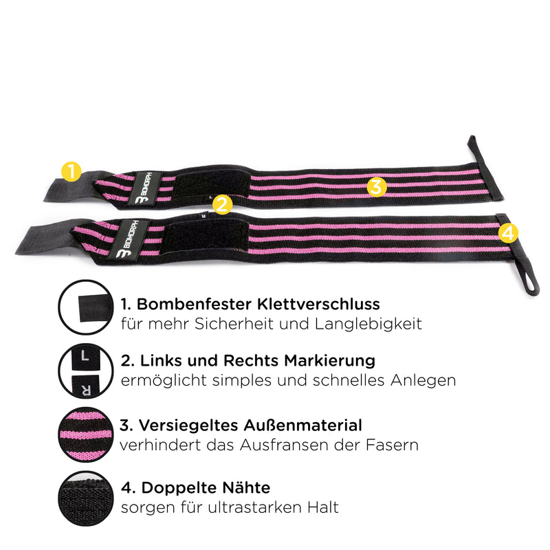 BIOMORPH Handgelenk-Bandagen (Pink-Schwarz)