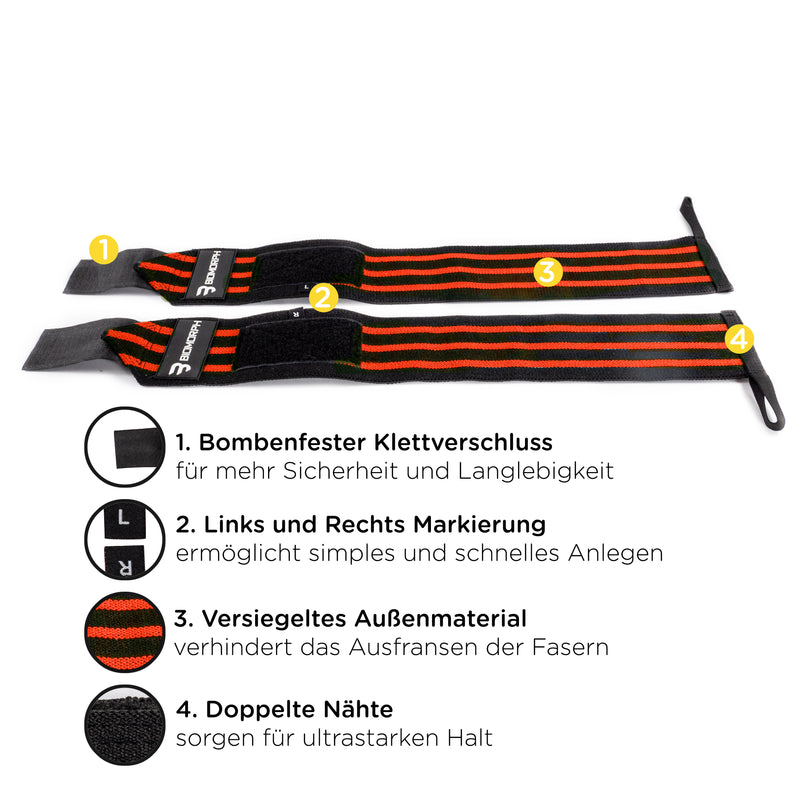 BIOMORPH Handgelenk-Bandagen (Rot-Schwarz)